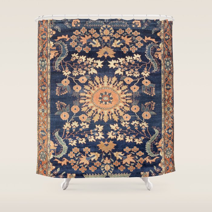 Sarouk Persian Floral Rug Print Shower Curtain Gallery Image 1
