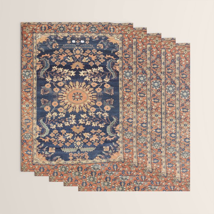 Sarouk Persian Floral Rug Print Wrapping Paper Gallery Image 3