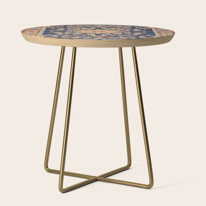 Sarouk Persian Floral Rug Print Side Table Gallery Image 1