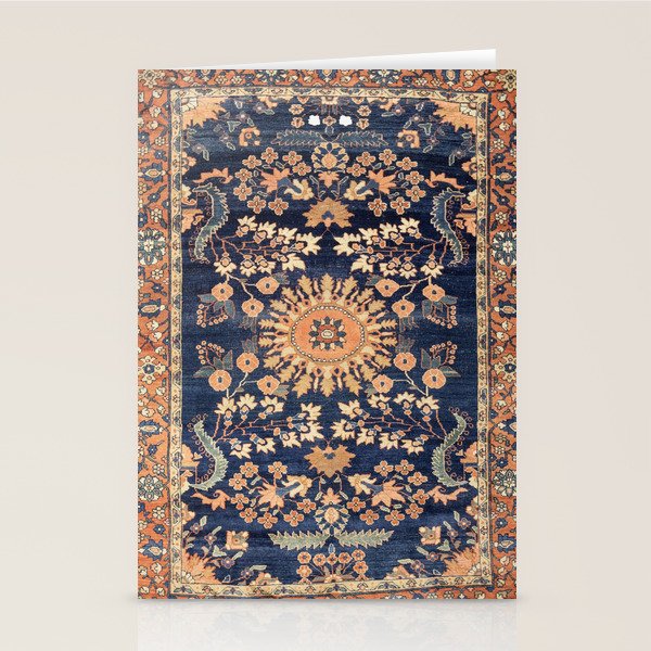Sarouk Persian Floral Rug Print Stationery Card Gallery Image 1