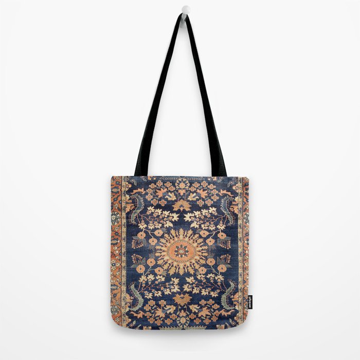 Sarouk Persian Floral Rug Print Tote Bag Gallery Image 2