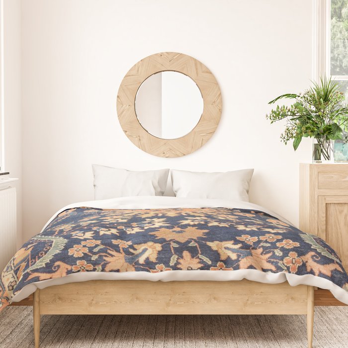 Sarouk Persian Floral Rug Print Duvet Cover Gallery Image 3