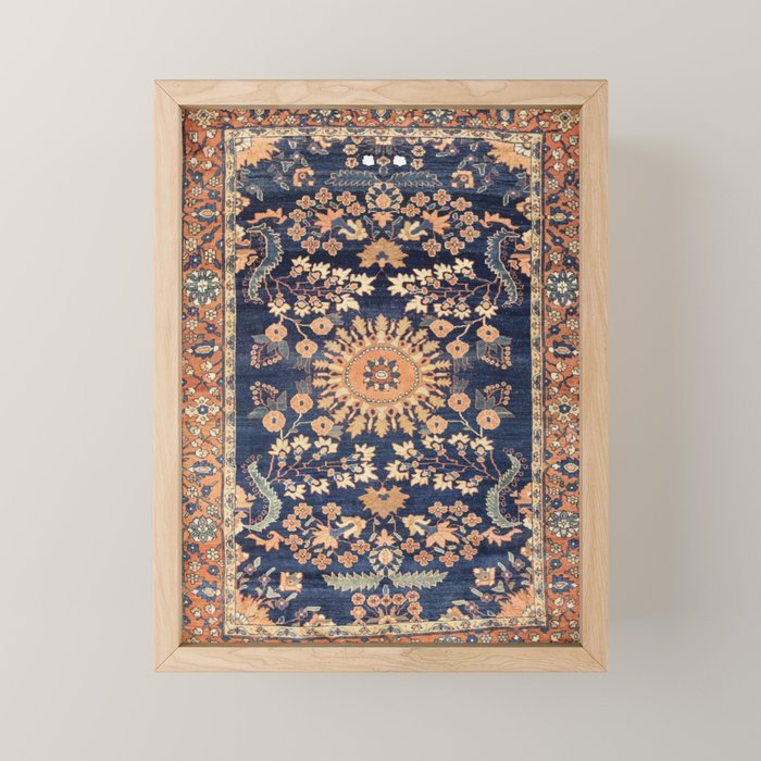 Sarouk Persian Floral Rug Print Mini Art Print Gallery Image 1