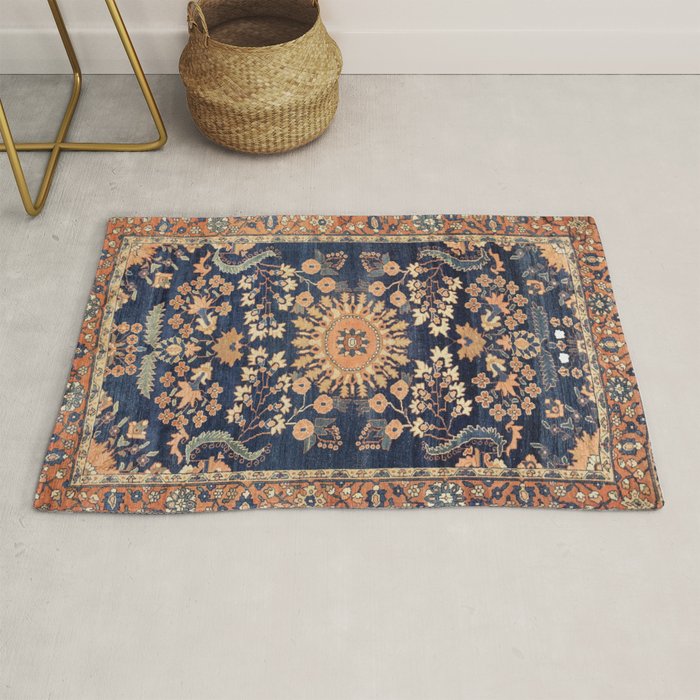 Sarouk Persian Floral Rug Print Rug Gallery Image 1