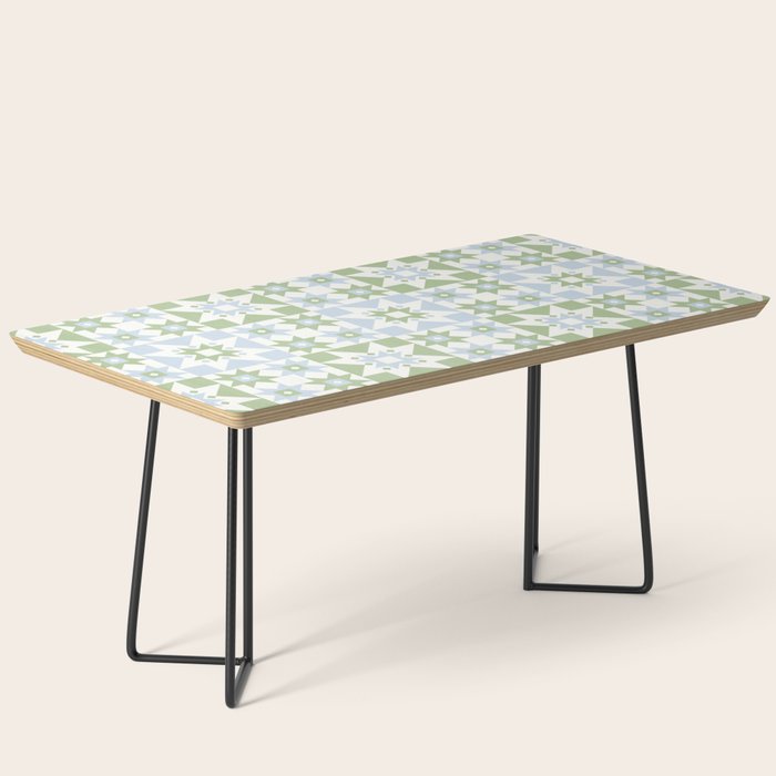 Quilt Shapes - Green and Blue Coffee Table Gallery Image 1