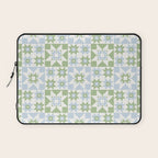 Quilt Shapes - Green and Blue Laptop Sleeve Gallery Image 1