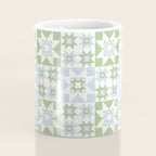 Quilt Shapes - Green and Blue Coffee Mug Gallery Image 4