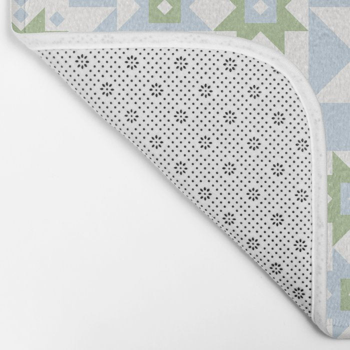 Quilt Shapes - Green and Blue Bath Mat Gallery Image 2