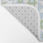 Quilt Shapes - Green and Blue Bath Mat Gallery Image 2