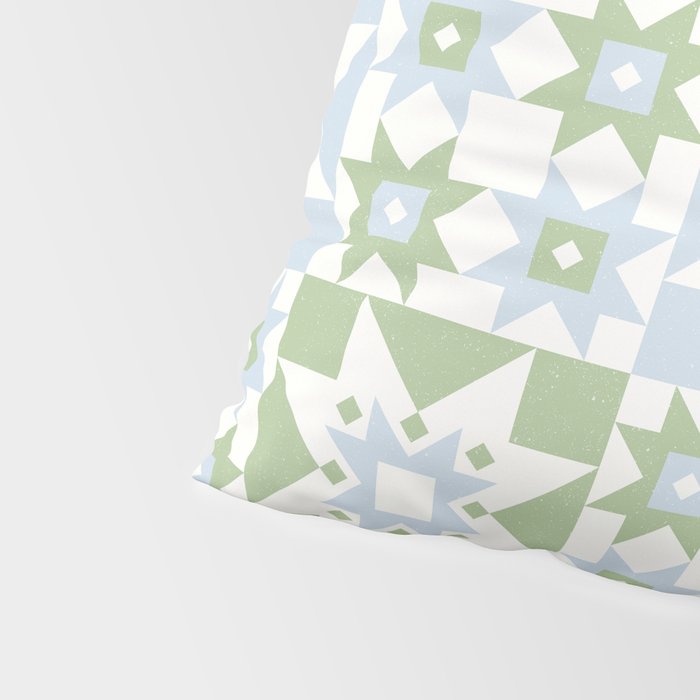 Quilt Shapes - Green and Blue Pillow Sham Gallery Image 4