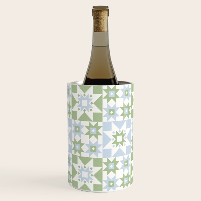 Quilt Shapes - Green and Blue Wine Chiller Gallery Image 3