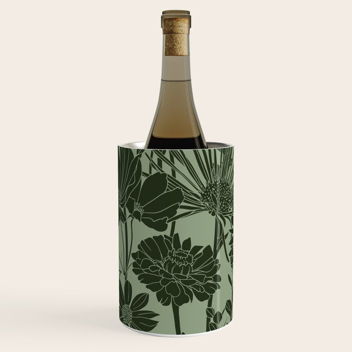 Floral Prints, Dark Green, Colour Prints Wine Chiller Gallery Image 3