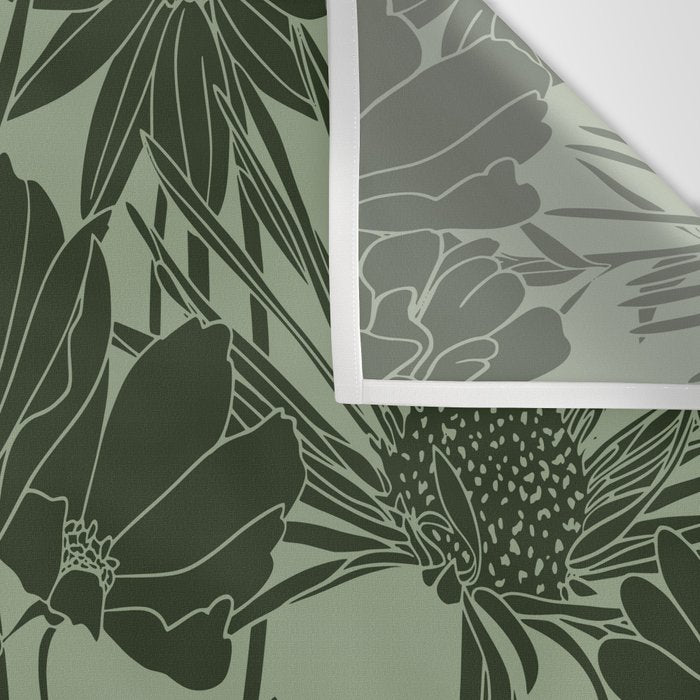 Floral Prints, Dark Green, Colour Prints Wall Tapestry Gallery Image 3