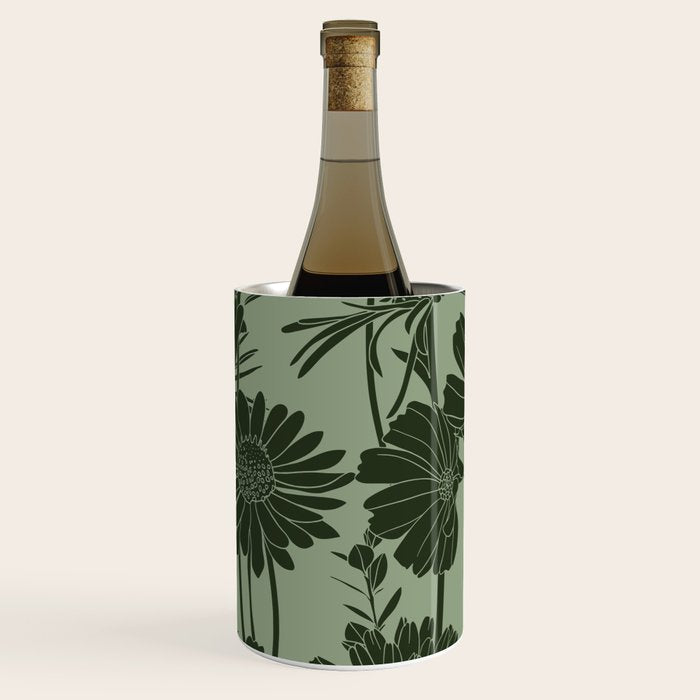 Floral Prints, Dark Green, Colour Prints Wine Chiller Gallery Image 2