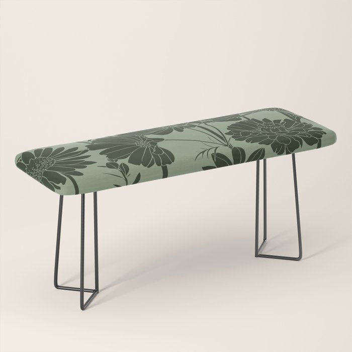 Floral Prints, Dark Green, Colour Prints Bench Gallery Image 1