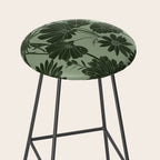 Floral Prints, Dark Green, Colour Prints Stool Gallery Image 2