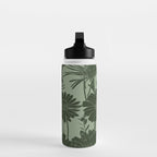 Floral Prints, Dark Green, Colour Prints Water Bottle Gallery Image 3