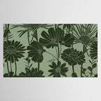 Floral Prints, Dark Green, Colour Prints Tablecloth Gallery Image 2