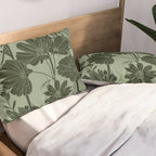 Floral Prints, Dark Green, Colour Prints Pillow Sham Gallery Image 2