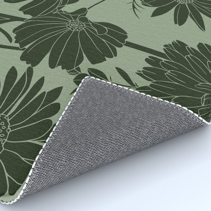 Floral Prints, Dark Green, Colour Prints Rug Gallery Image 4