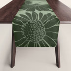 Floral Prints, Dark Green, Colour Prints Table Runner Gallery Image 1