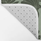 Floral Prints, Dark Green, Colour Prints Bath Mat Gallery Image 2
