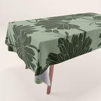 Floral Prints, Dark Green, Colour Prints Tablecloth Gallery Image 1