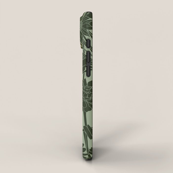 Floral Prints, Dark Green, Colour Prints iPhone Case Gallery Image 2