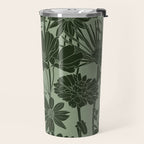 Floral Prints, Dark Green, Colour Prints Travel Mug Gallery Image 2