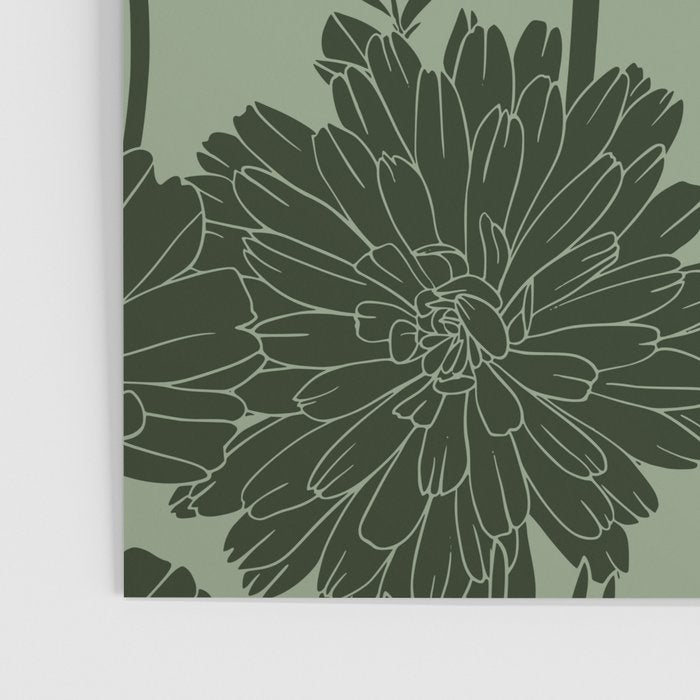Floral Prints, Dark Green, Colour Prints Poster Gallery Image 3