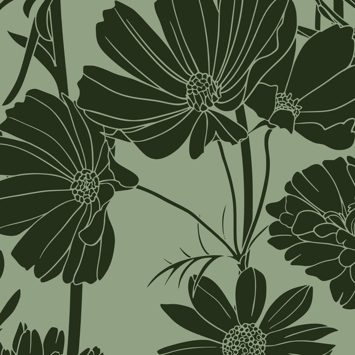 Floral Prints, Dark Green, Colour Prints Coffee Mug Gallery Image 2