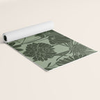 Floral Prints, Dark Green, Colour Prints Yoga Mat Gallery Image 2