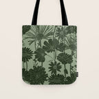 Floral Prints, Dark Green, Colour Prints Tote Bag Gallery Image 1
