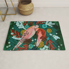 Festive Winter turtle Doves Rug Gallery Image 1