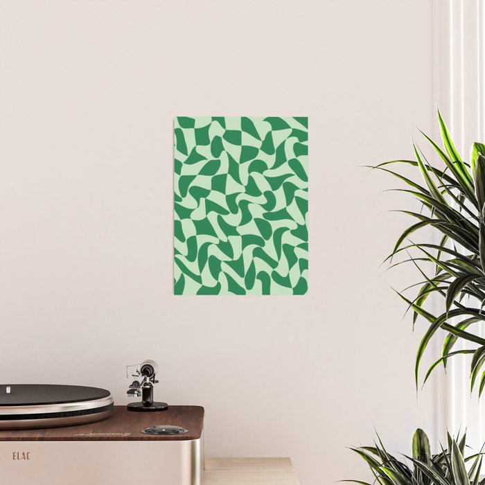Wavy Check in Forest Green Poster Gallery Image 2