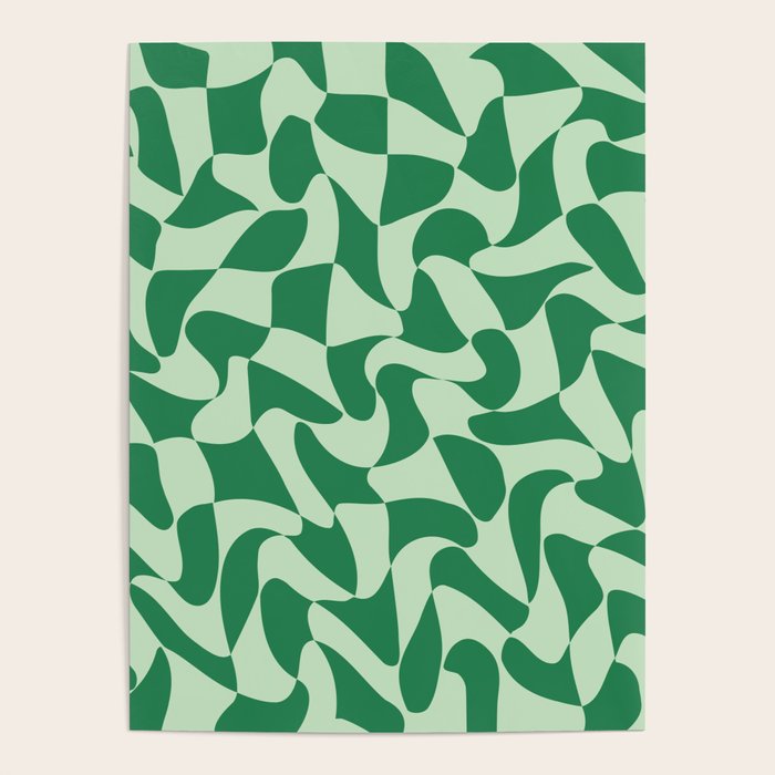 Wavy Check in Forest Green Poster Gallery Image 1
