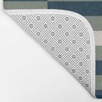 offset stripes Modern Geometric Abstract Shapes Green Black Cream Bath Mat Gallery Image 2