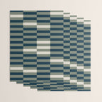 offset stripes Modern Geometric Abstract Shapes Green Black Cream Wrapping Paper Gallery Image 3