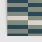 offset stripes Modern Geometric Abstract Shapes Green Black Cream Poster Gallery Image 3