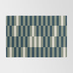 offset stripes Modern Geometric Abstract Shapes Green Black Cream Rug Gallery Image 2