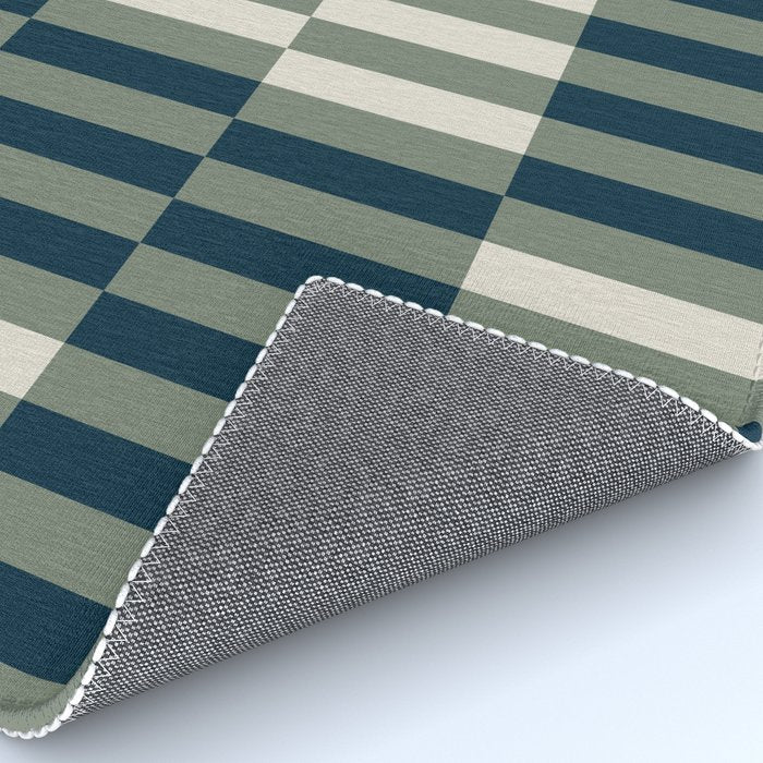 offset stripes Modern Geometric Abstract Shapes Green Black Cream Rug Gallery Image 4