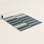 offset stripes Modern Geometric Abstract Shapes Green Black Cream Yoga Mat Gallery Image 2