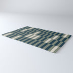 offset stripes Modern Geometric Abstract Shapes Green Black Cream Rug Gallery Image 3