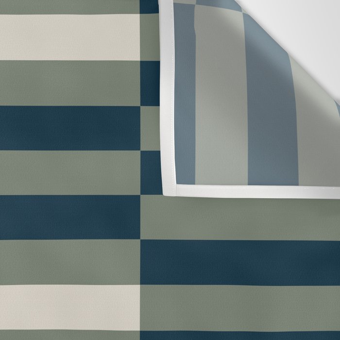 offset stripes Modern Geometric Abstract Shapes Green Black Cream Wall Tapestry Gallery Image 3