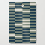 offset stripes Modern Geometric Abstract Shapes Green Black Cream Cutting Board Gallery Image 1