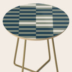 offset stripes Modern Geometric Abstract Shapes Green Black Cream Side Table Gallery Image 2