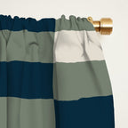 offset stripes Modern Geometric Abstract Shapes Green Black Cream Window Curtain Gallery Image 2