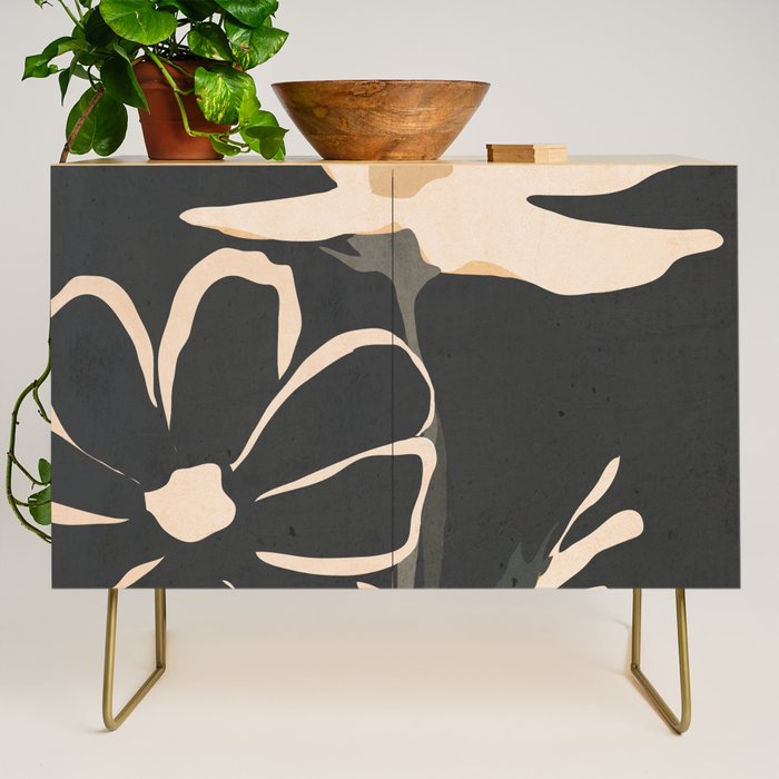 Modern Abstract Art Flowers 5 Credenza Gallery Image 1