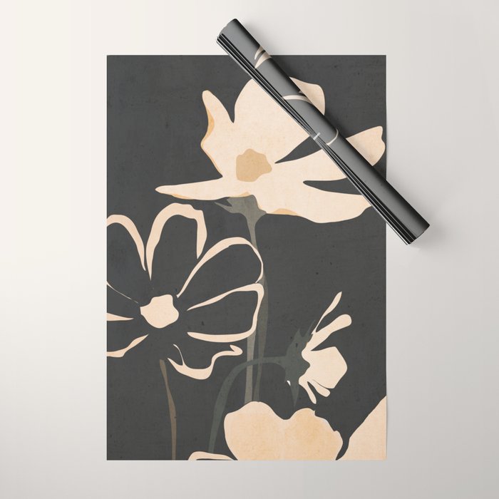 Modern Abstract Art Flowers 5 Wrapping Paper Gallery Image 1