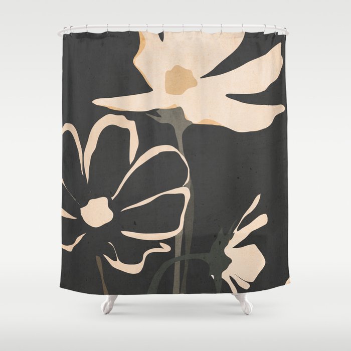 Modern Abstract Art Flowers 5 Shower Curtain Gallery Image 1
